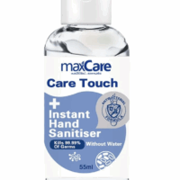 Max care touch hand gel sanitizer (75% Alcohol), 55ml (1 box of 50)