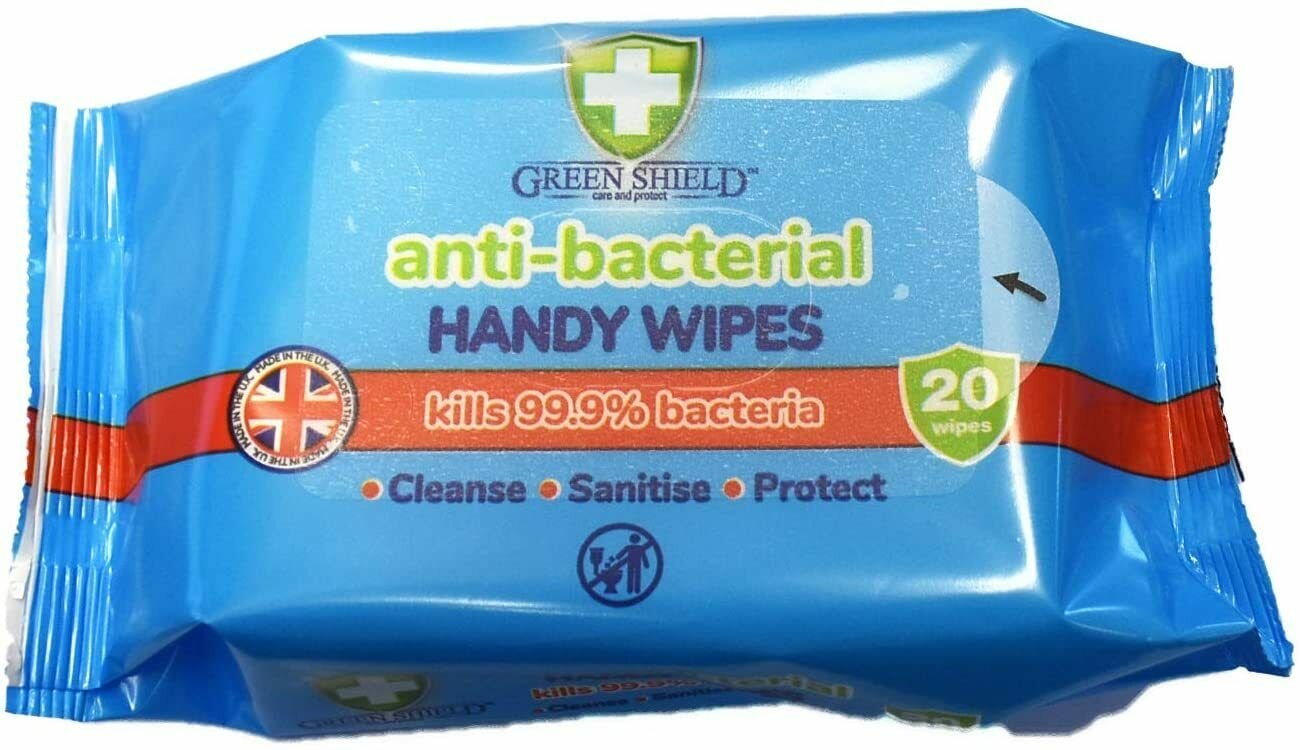 Green Shield Anti-Bacterial Hand Wipes (1 box of 5)